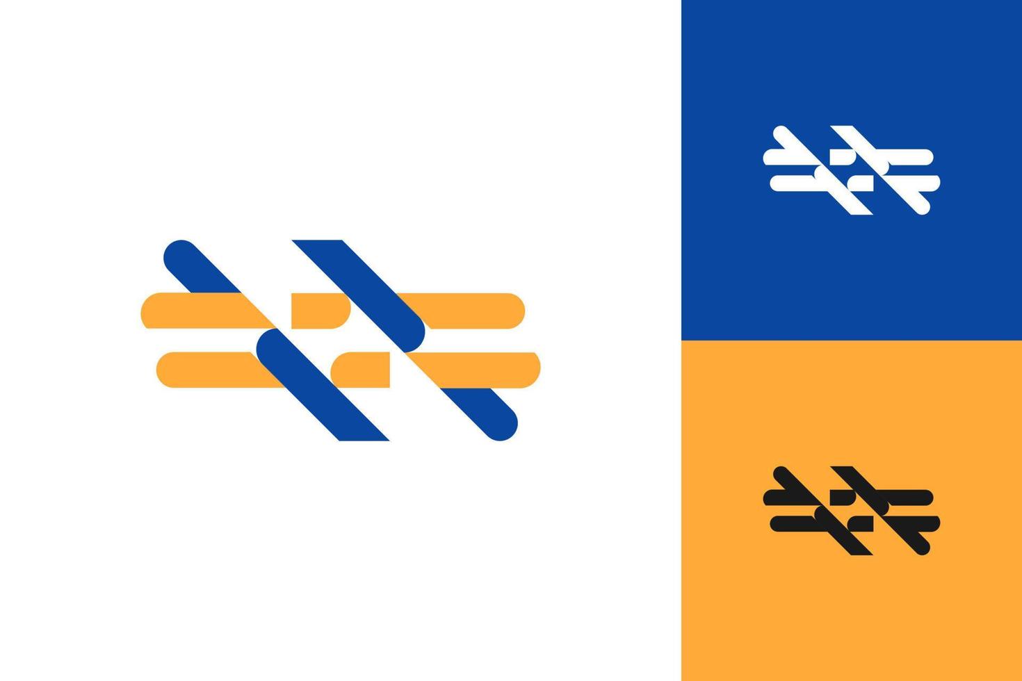 abstrakt und modern Brief h Logo Design mit Blau und Orange Farbe Kombination. geeignet zum Geschäft und Technologie Logo vektor