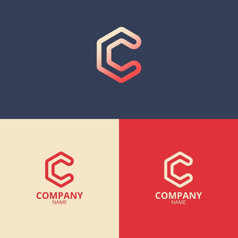 das c Brief Logo Vorlage mit ein Mischung von rot und rosa-grau Gradient Farben Das sind elegant und Fachmann, ist perfekt zum Ihre Unternehmen Identität vektor