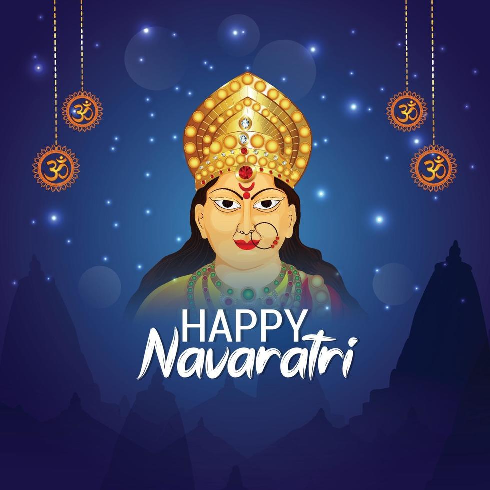 navratri indisk festival firande gratulationskort och bakgrund vektor