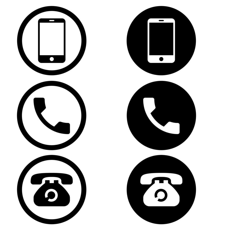 Telefon Symbole Vektor Satz. Telefon Illustration Zeichen Sammlung. Anruf Symbol.