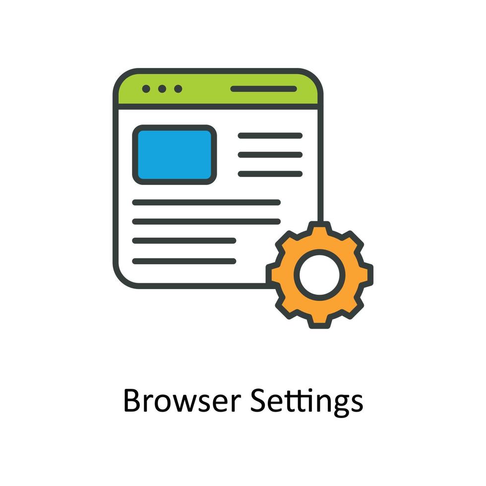 Browser die Einstellungen Vektor füllen Gliederung Symbole. einfach Lager Illustration Lager