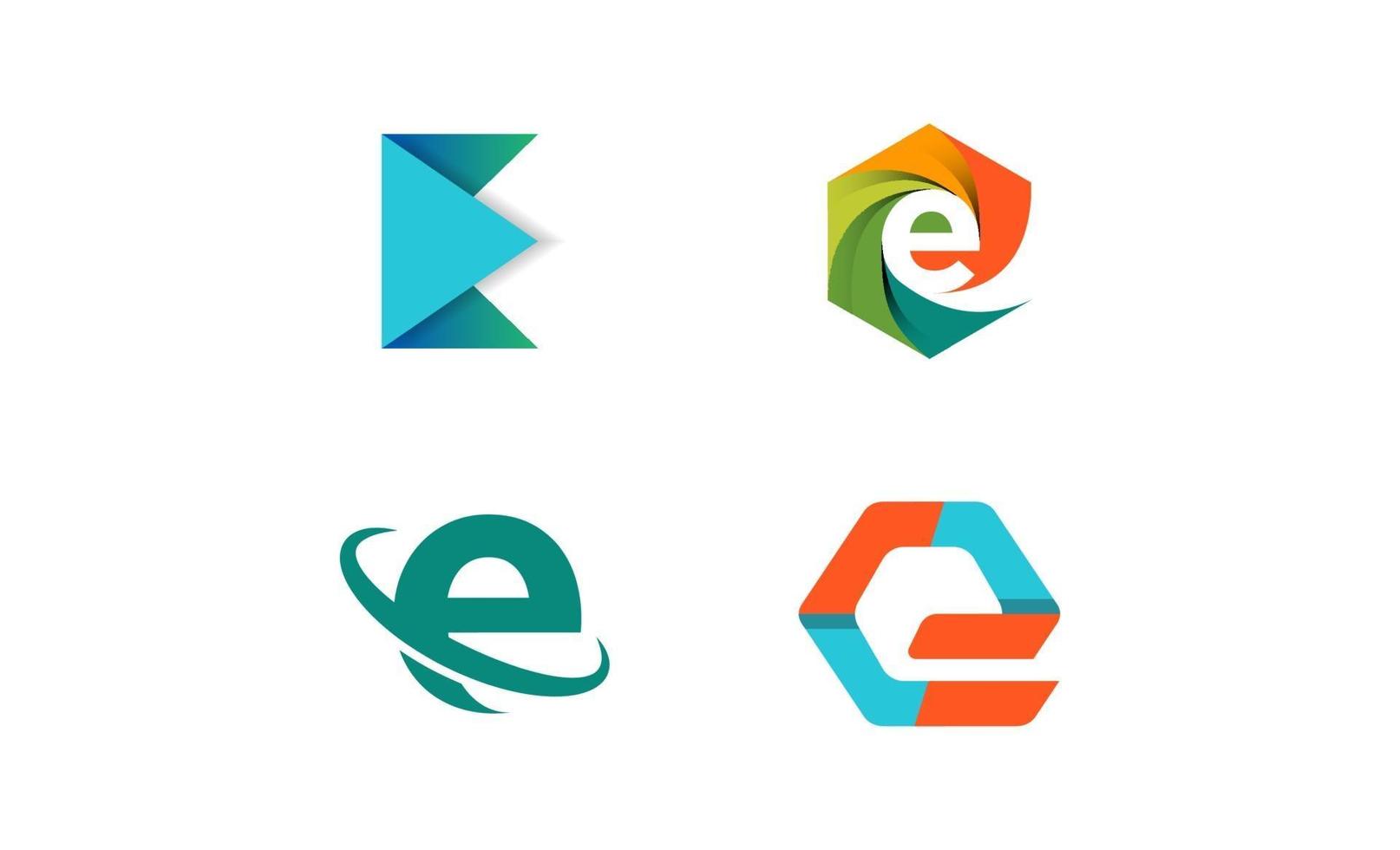 Anfangsbuchstabe e Design Logo kreativen Vektor