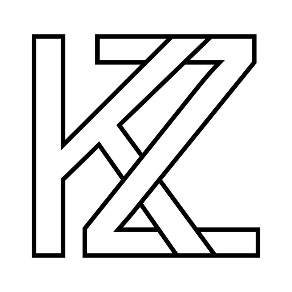 logotyp kazakhstan kz zk, ikon dubbel- brev logotyp z k vektor