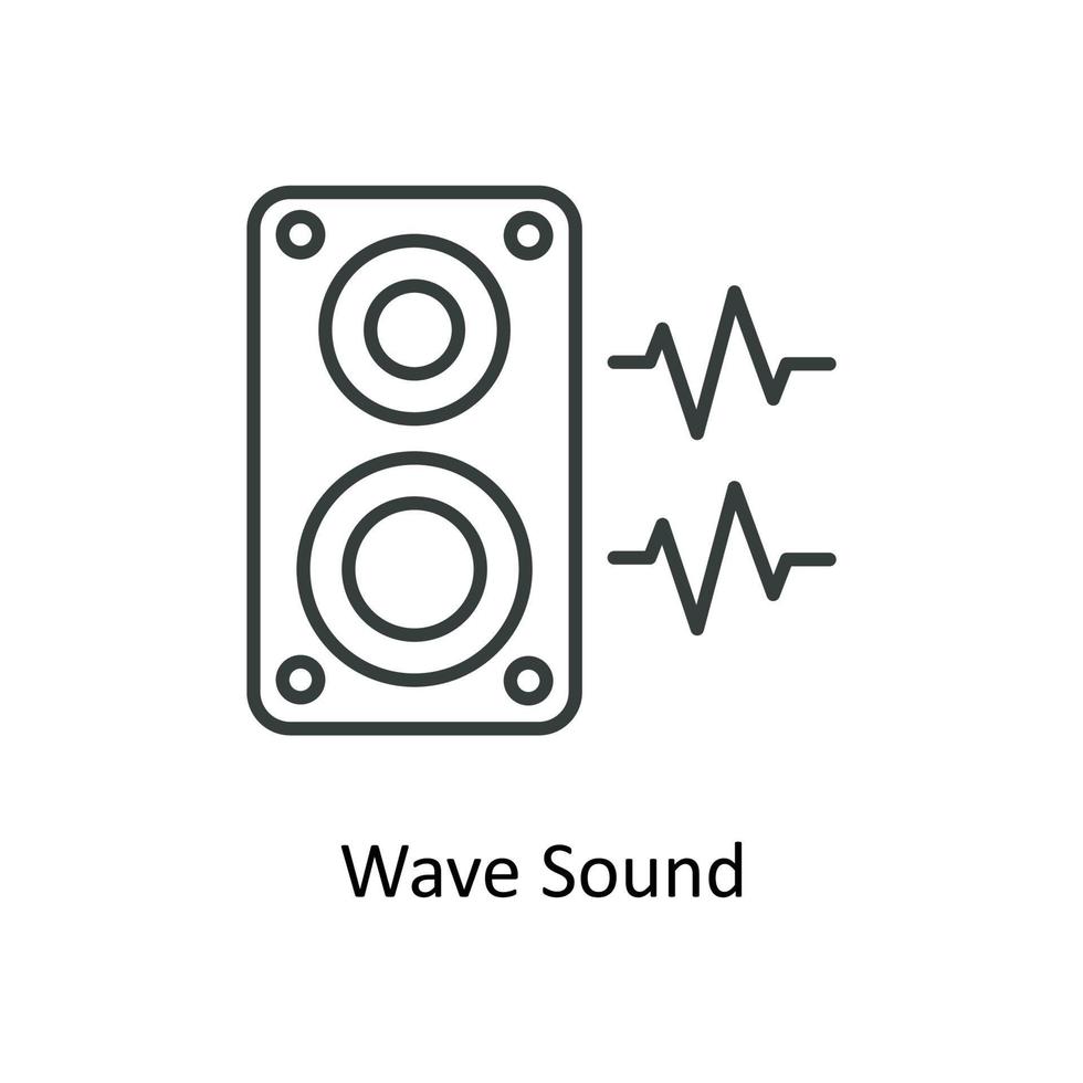 Welle Klang Vektor Gliederung Symbole. einfach Lager Illustration Lager