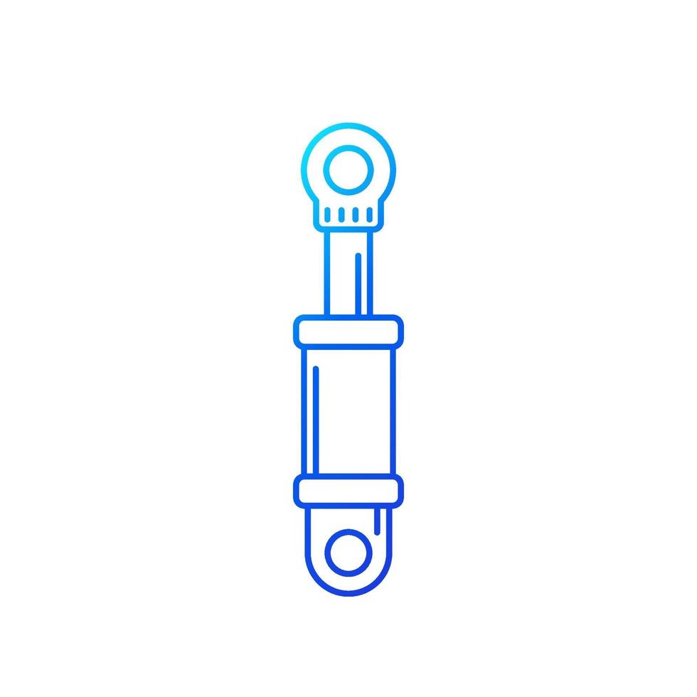 Symbol für dünne Linie des Hydraulikzylinders vektor