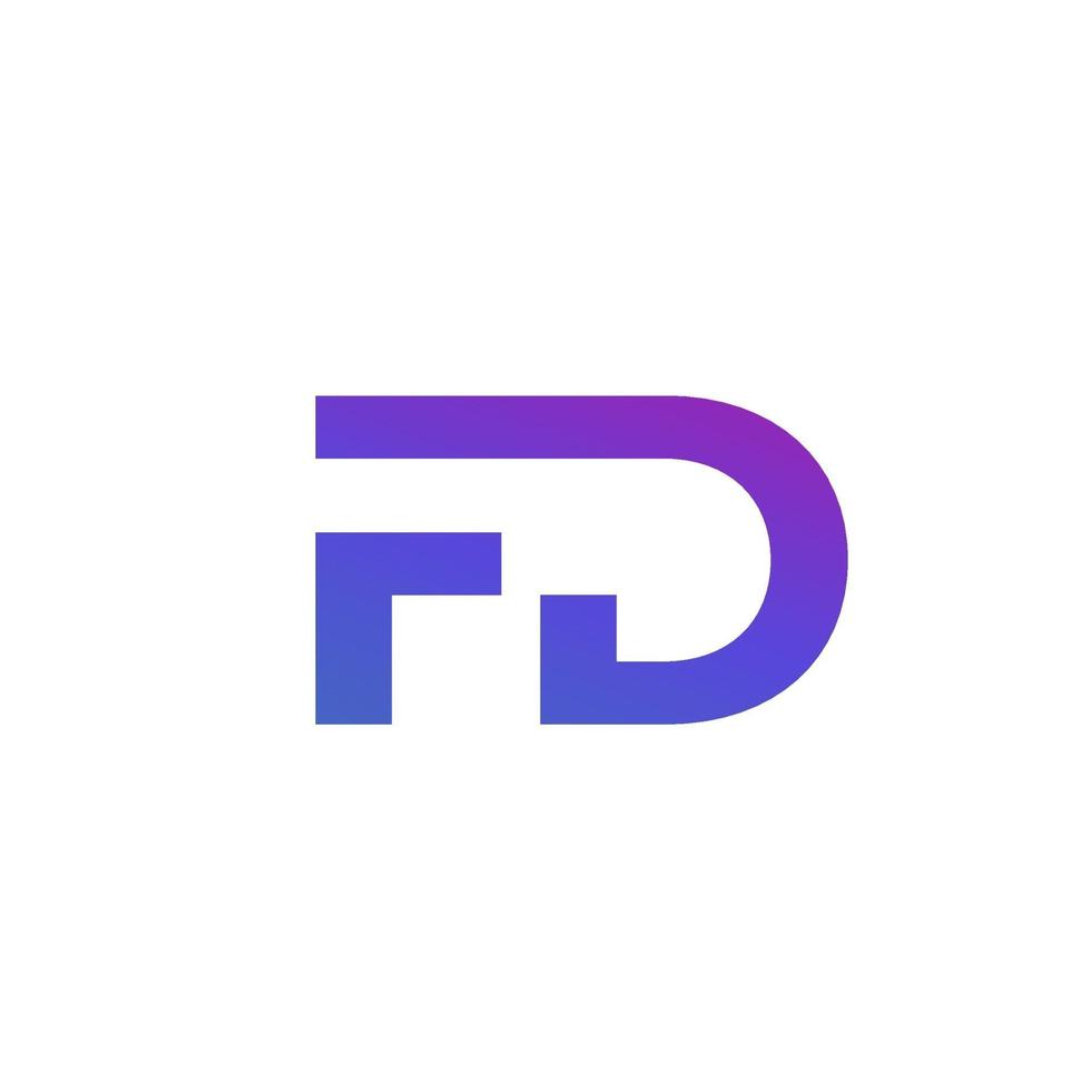 fd logotyp, bokstäver design, vektor