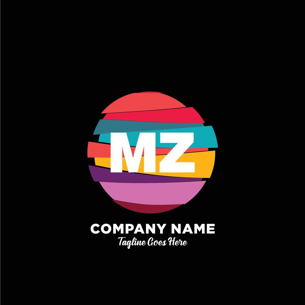 mz första logotyp med färgrik mall vektor
