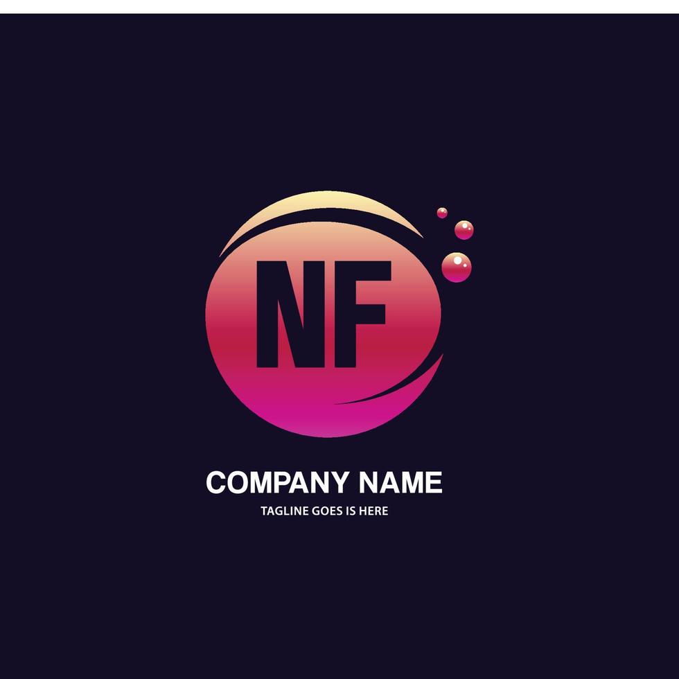 nf Initiale Logo mit bunt Kreis Vorlage Vektor