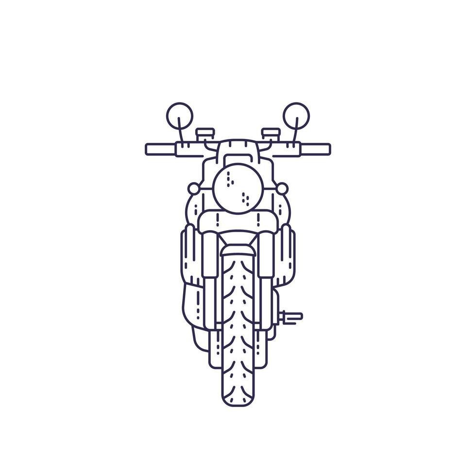 Motorrad, Retro-Motorrad auf Weiß, Linienvektorillustration vektor