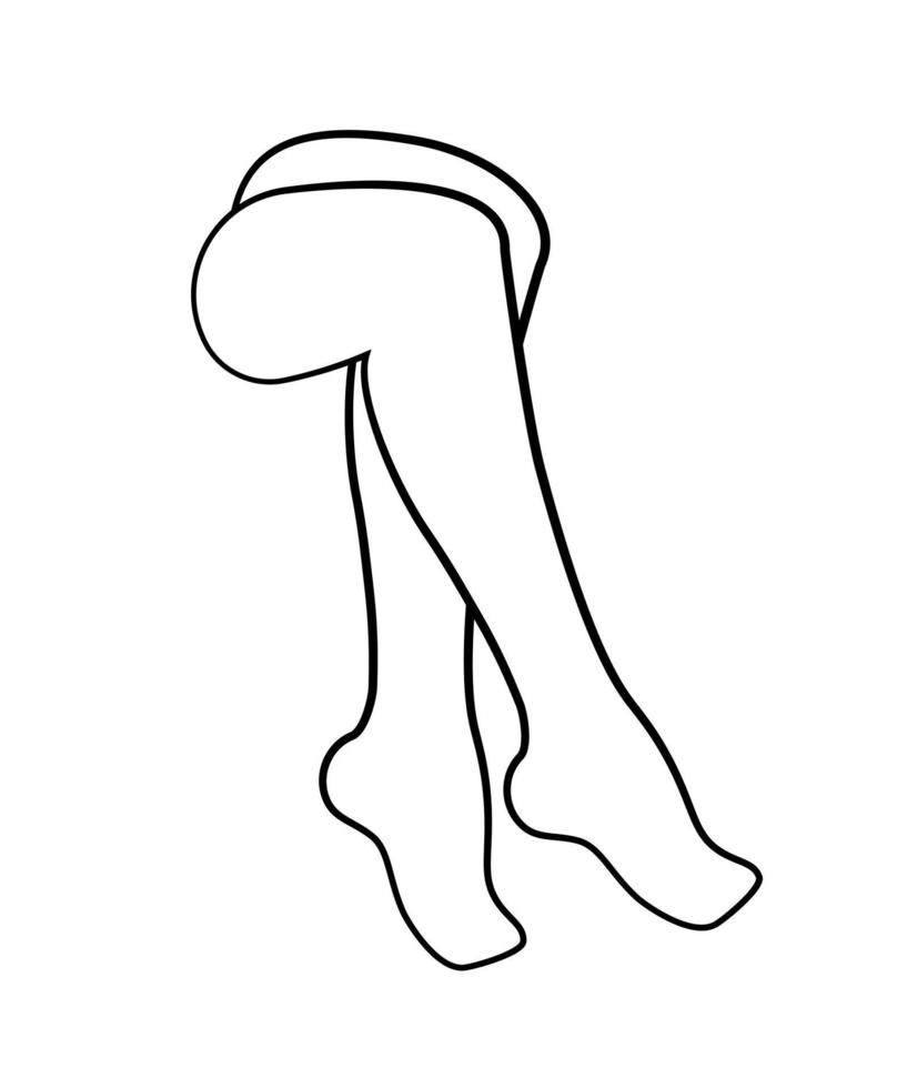 weiblich glatt Beine Symbol Vektor Illustration. elegant Füße im ein modisch Gliederung minimalistisch Stil. linear Logo zum Schönheit Studio oder Zuckern Salon.
