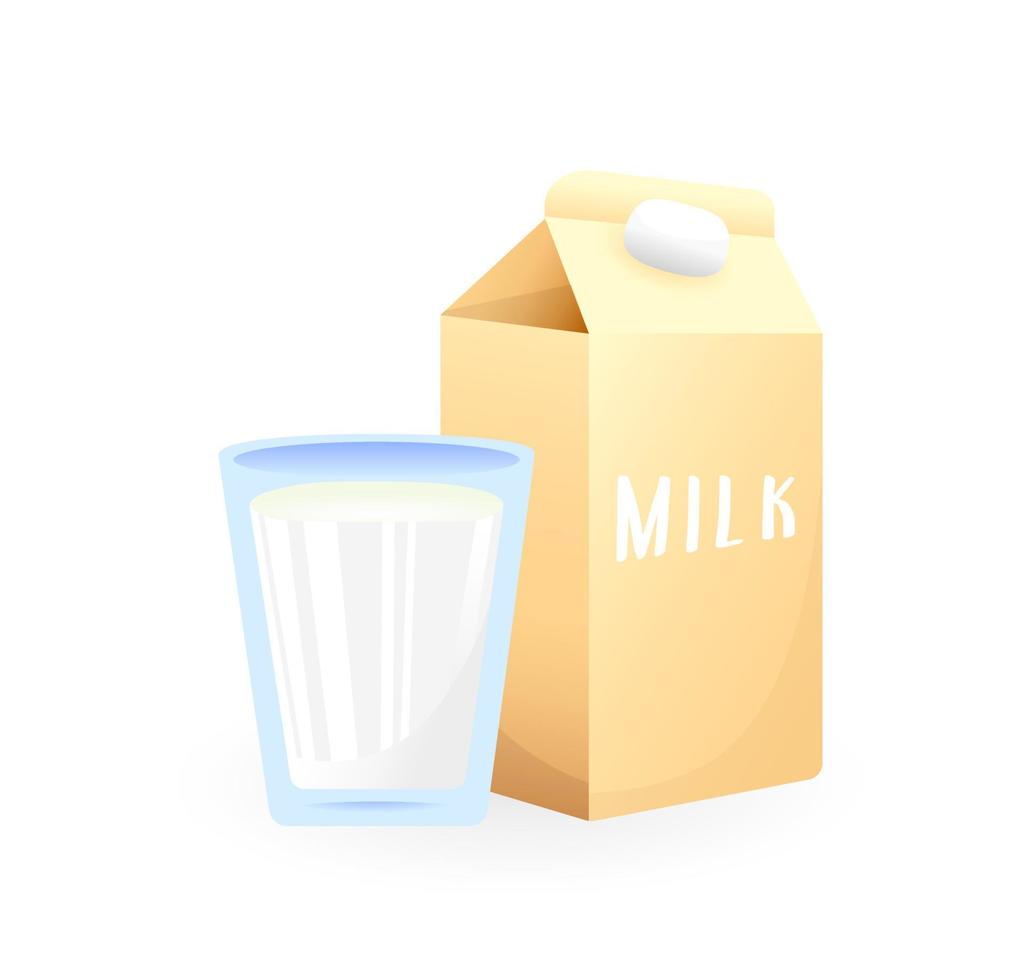 realistisch Karikatur Welt Milch Tag Banner. bunt Pflanze oder Laktose Milch Vektor Illustration. Glas von Milch und Milch Flasche Symbol isoliert auf Weiß Hintergrund.