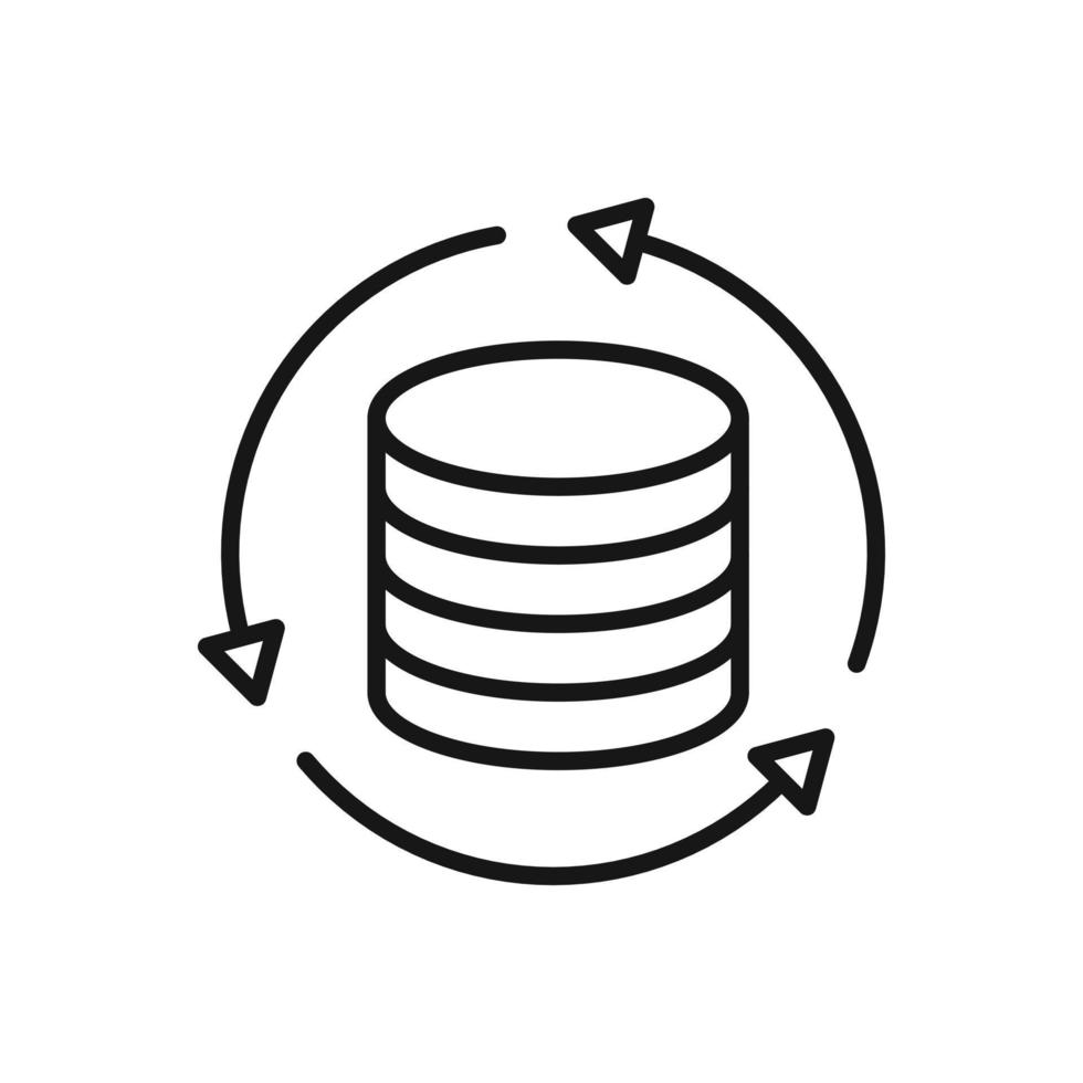 redigerbar ikon av databas, vektor illustration isolerat på vit bakgrund. använder sig av för presentation, hemsida eller mobil app