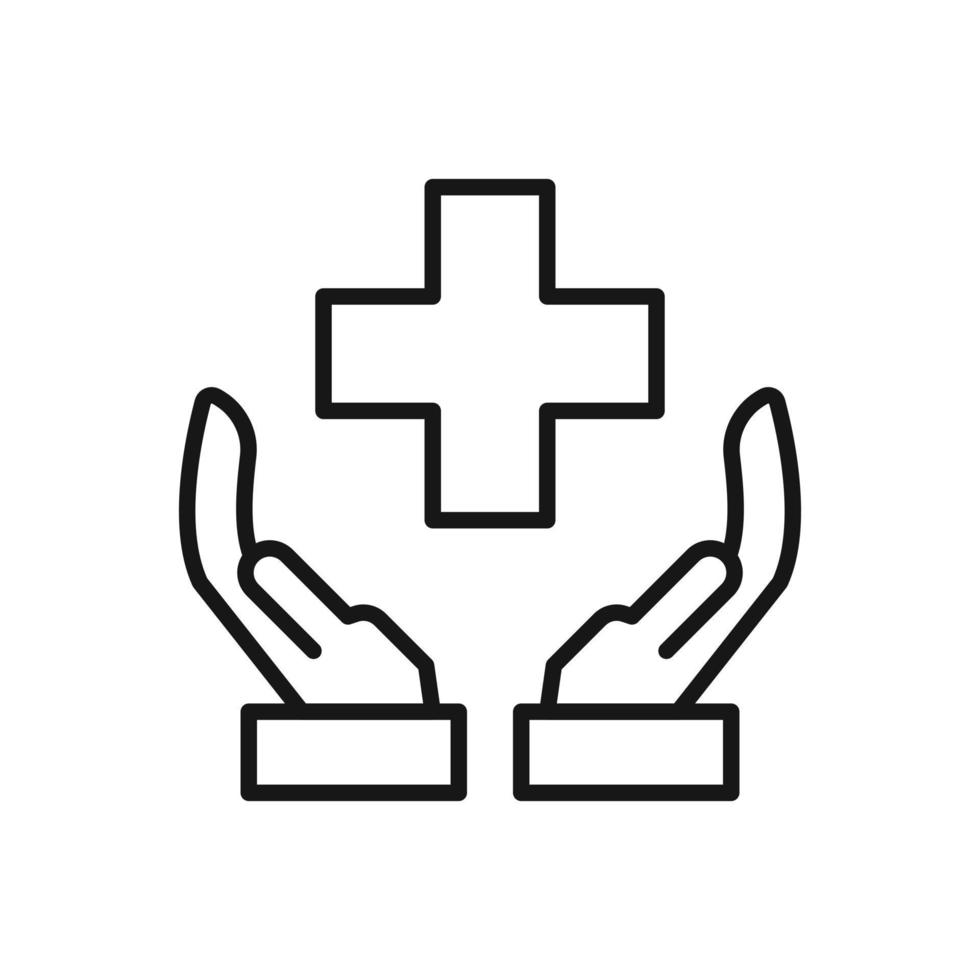 redigerbar ikon av hälsa hand skydd, vektor illustration isolerat på vit bakgrund. använder sig av för presentation, hemsida eller mobil app