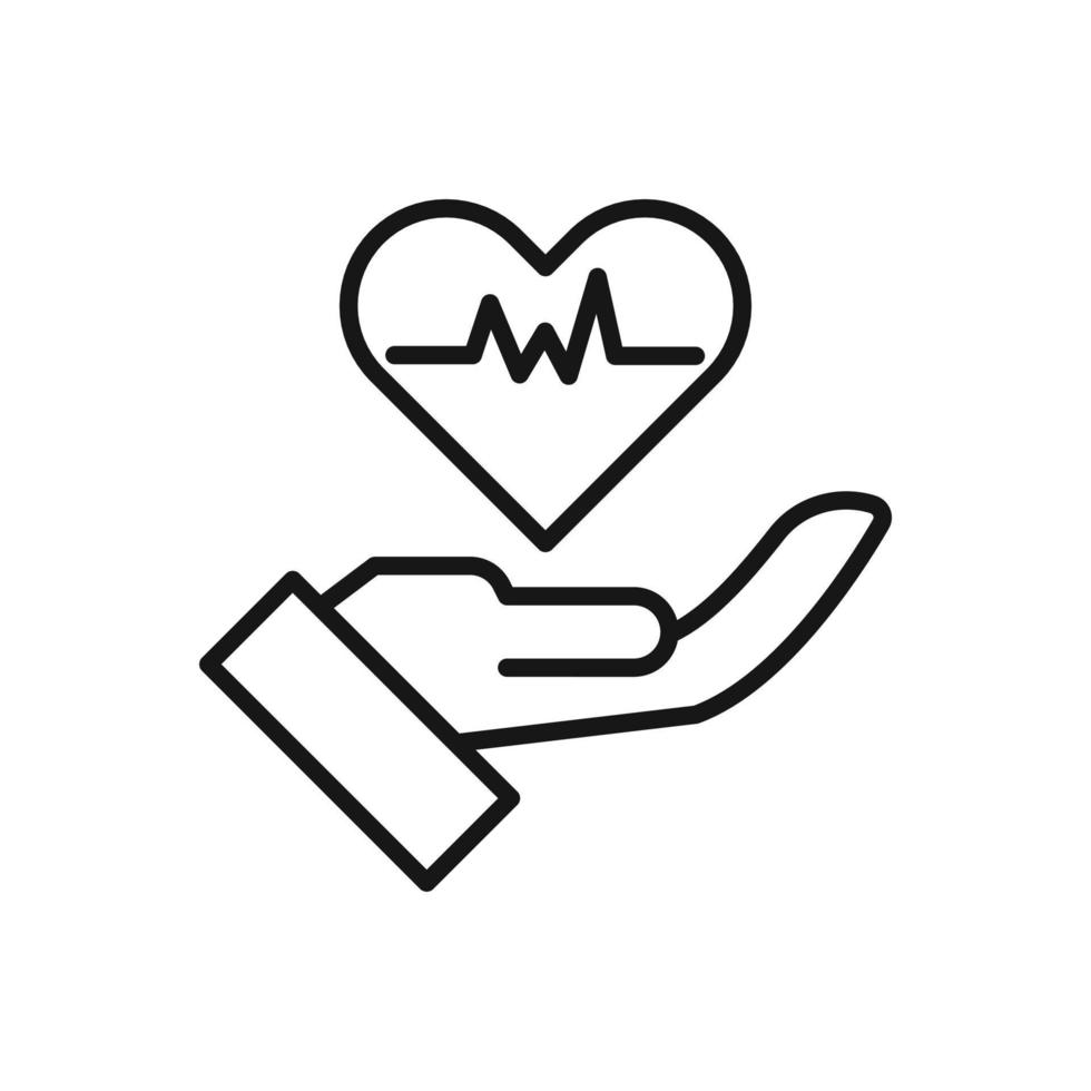redigerbar ikon av hälsa skydd hand, vektor illustration isolerat på vit bakgrund. använder sig av för presentation, hemsida eller mobil app