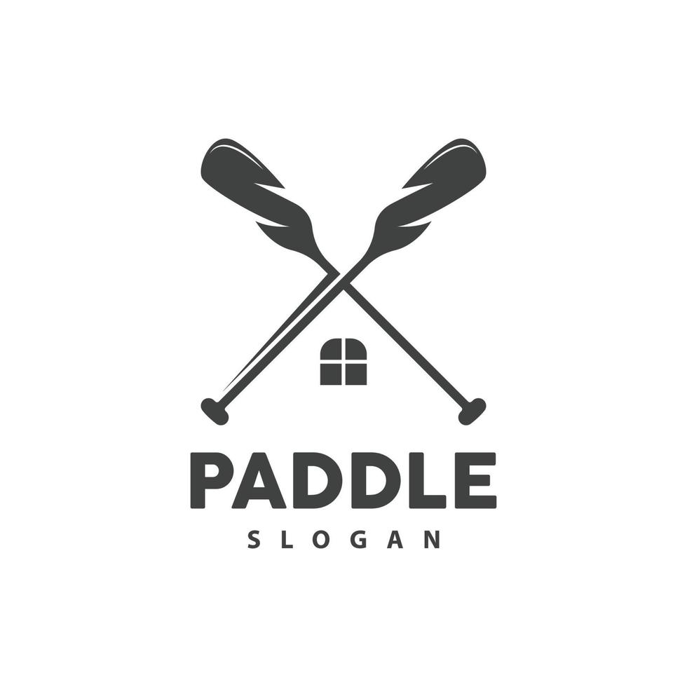 paddla logotyp, båt paddla vektor, korsade paddla ikon, illustration symbol enkel design vektor