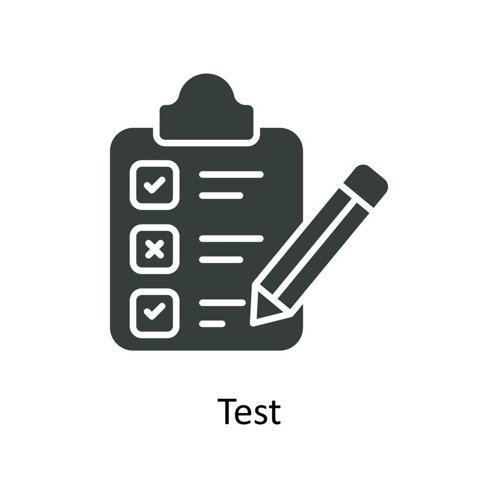 Prüfung Vektor solide Symbole. einfach Lager Illustration Lager