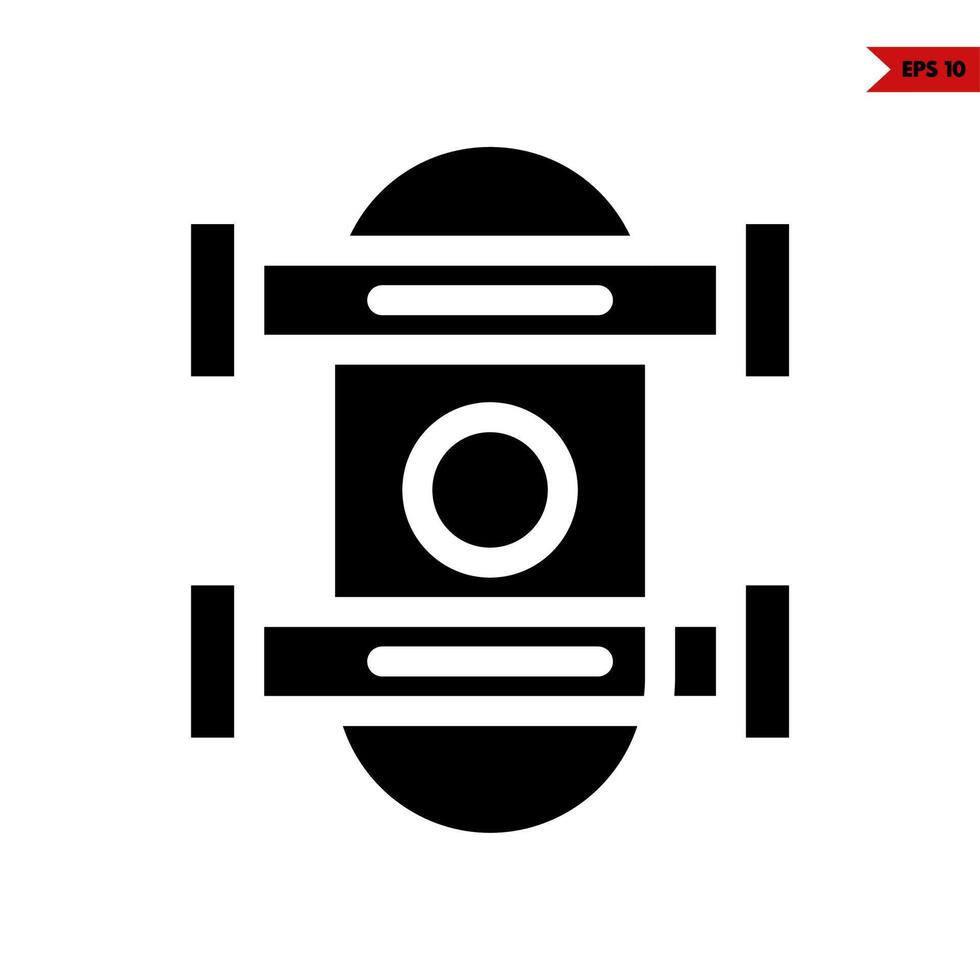 Skateboard-Glyphe-Symbol vektor