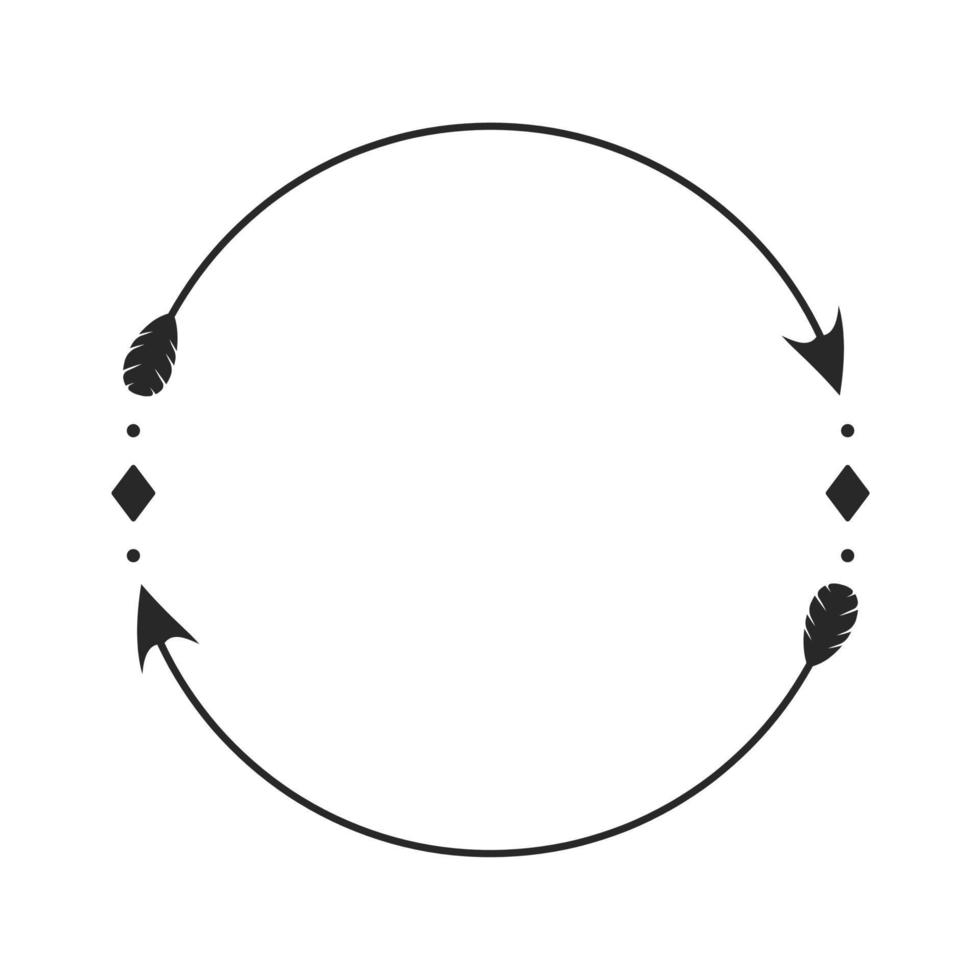 Hipster Kreis Pfeil Rahmen Pfeile im Boho Stil Stammes- Pfeile vektor