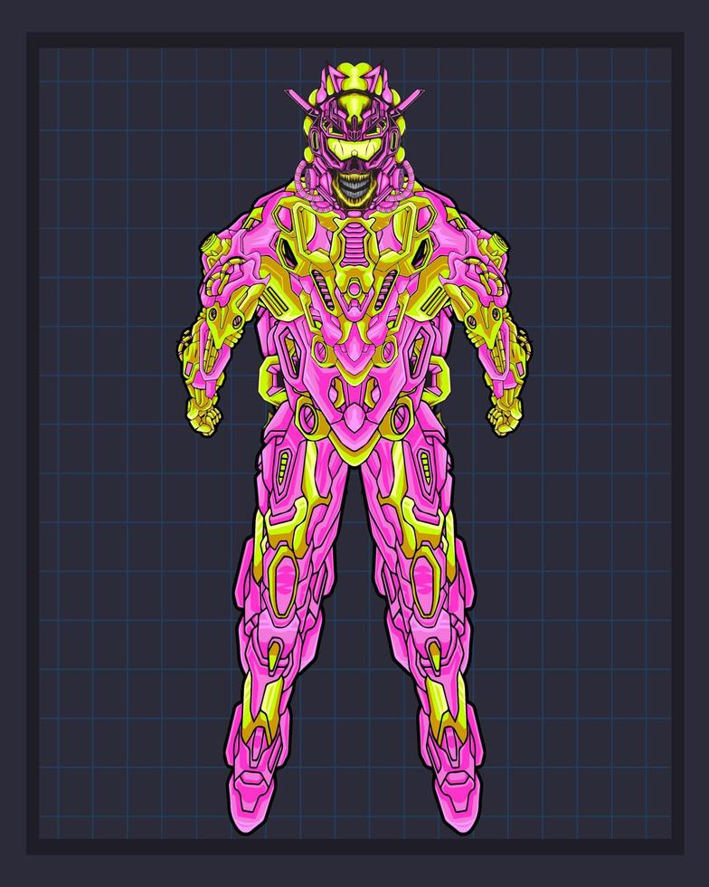 mecha body robot illustration, dies ist eine ideale vektorillustration für maskottchen und tätowierungen oder t-shirt-grafiken vektor