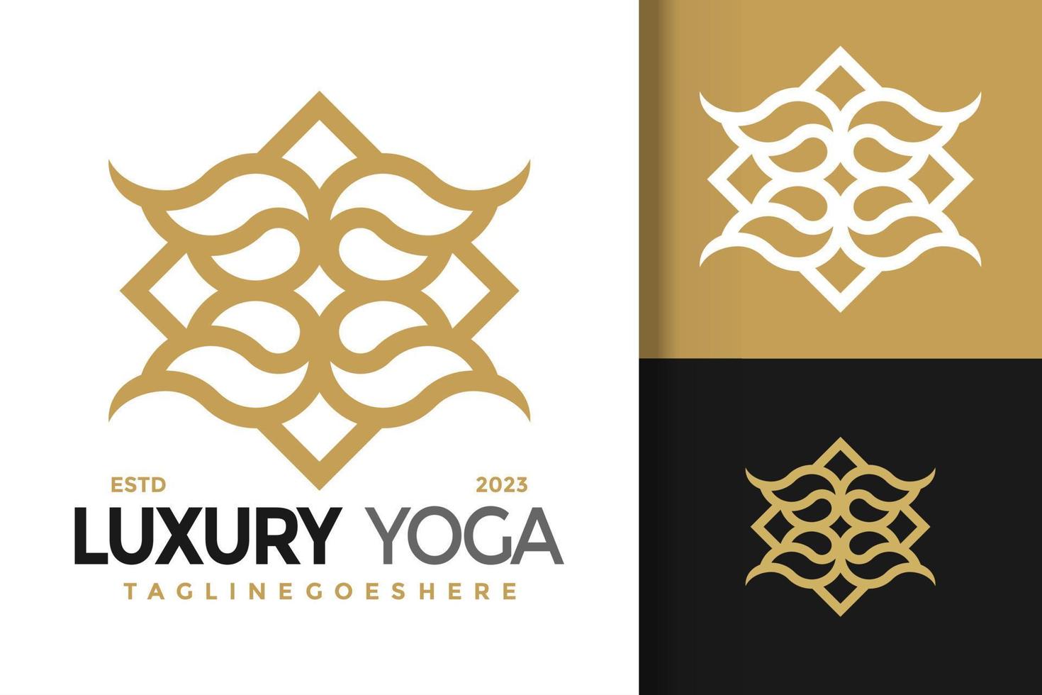 lyx skönhet yoga logotyp vektor ikon illustration