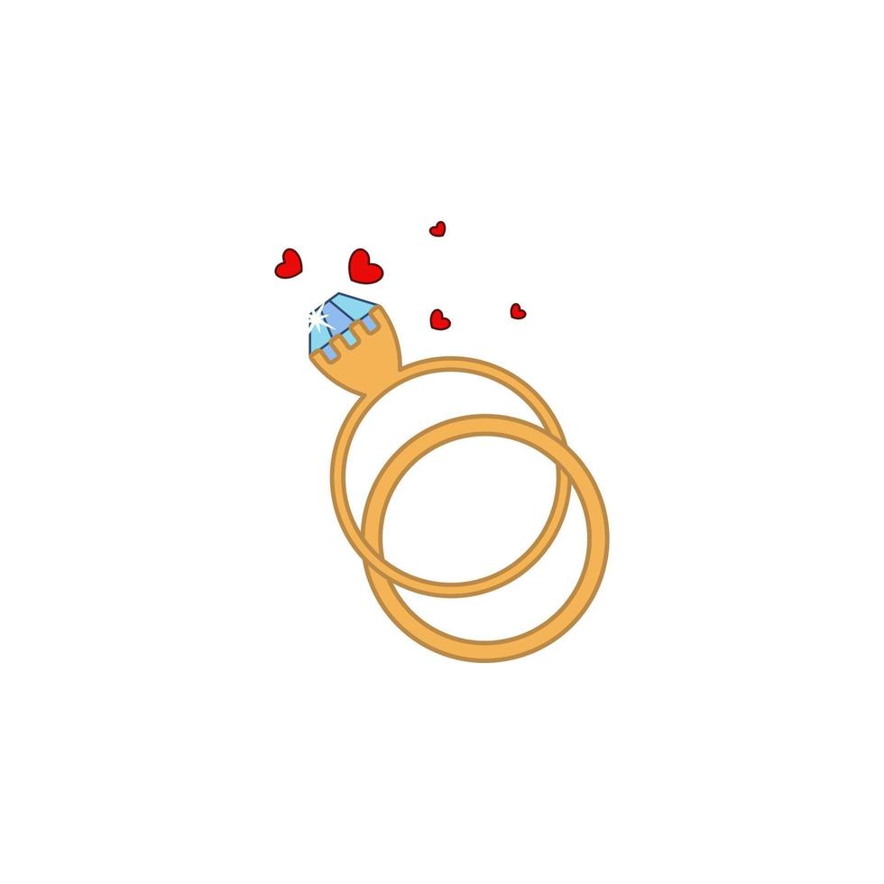 Ring, Diamant, Liebe, Herz, Valentinstag s Tag Vektor Symbol