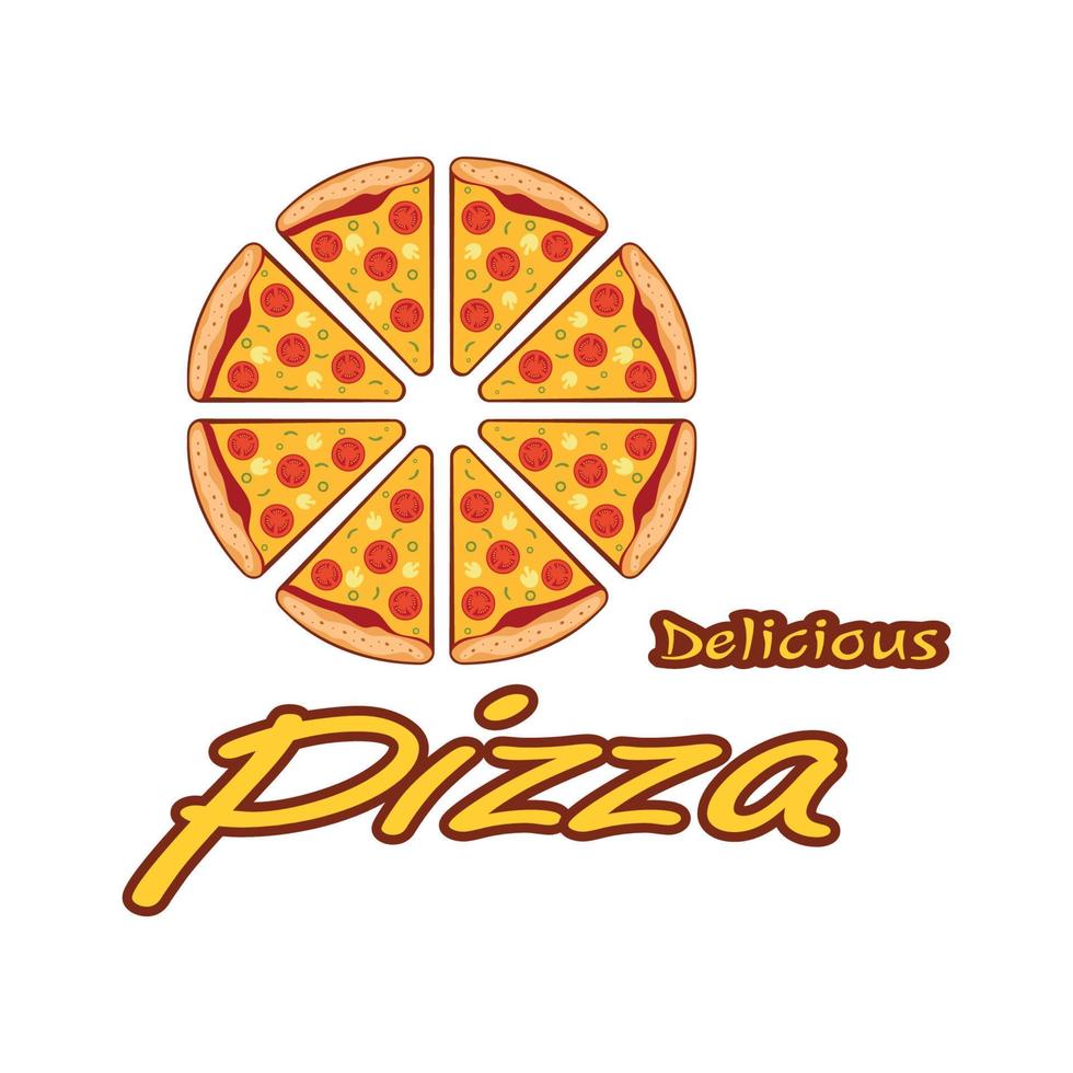 Pizza Logo Design Vorlage Illustration Vektor