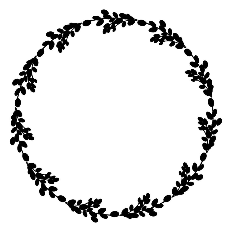 Weiden-Oster-Kranz. Rundkranz aus Weidenzweigen. Vektorillustration lokalisiert auf einem weißen Hintergrund. Design für Ostern, Hochzeit, Frühlingsdekor vektor