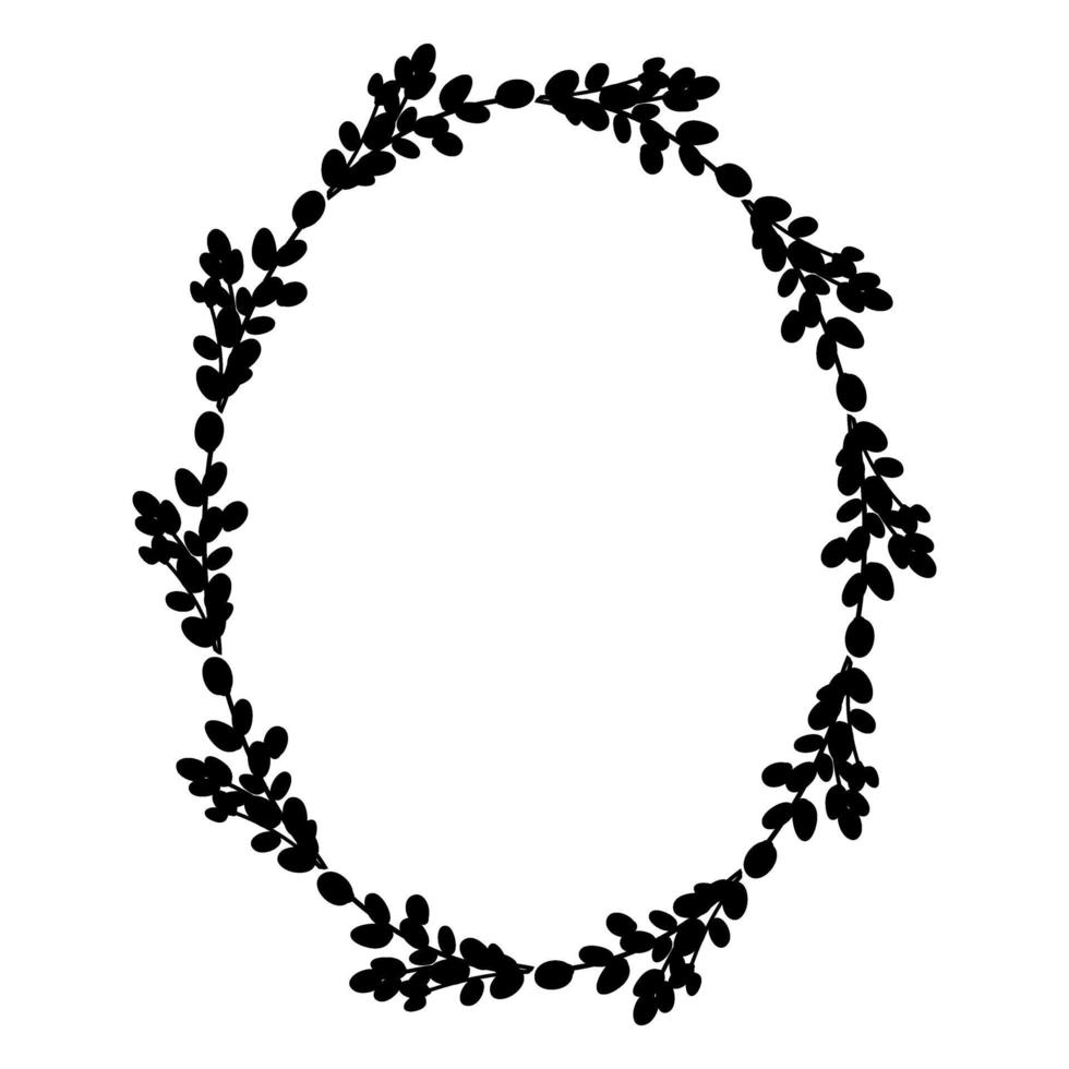 Weiden-Oster-Kranz. Weinkranz aus Weidenzweigen. Vektorillustration lokalisiert auf einem weißen Hintergrund. Design für Ostern, Hochzeit, Frühlingsdekor vektor