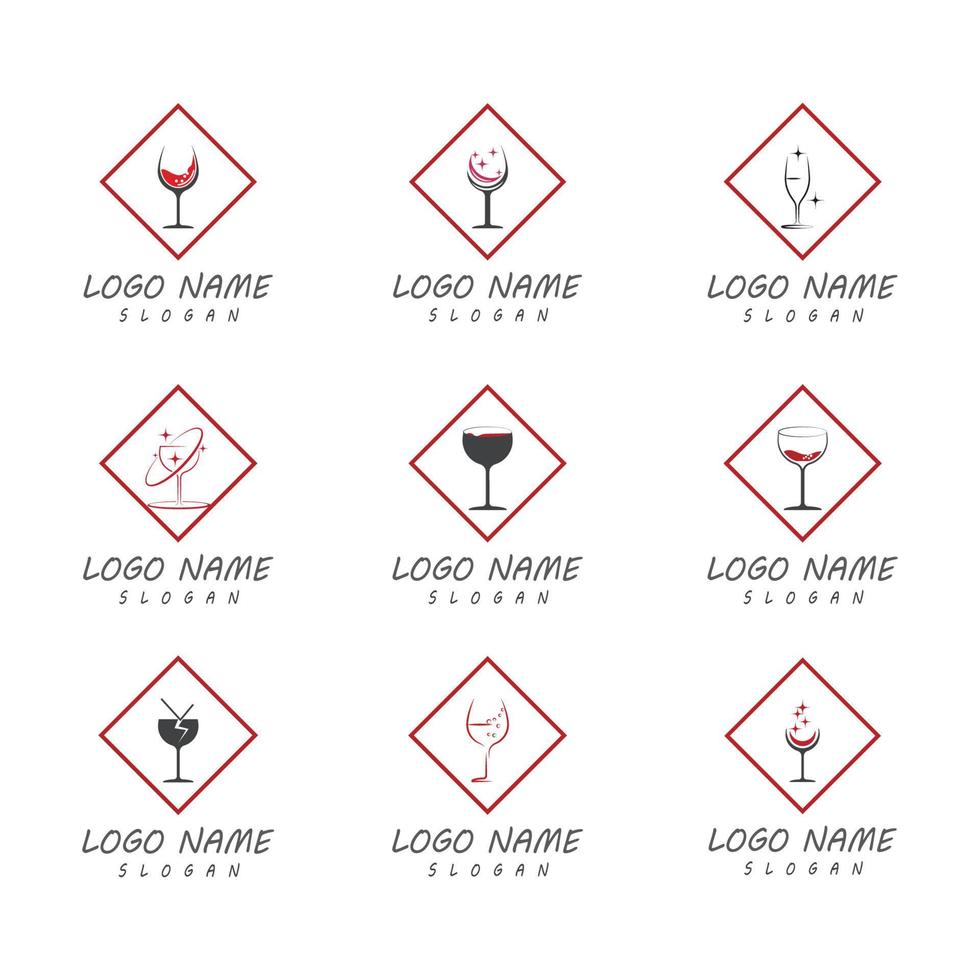 Wein Logo Vorlage Vektor Symbol Natur