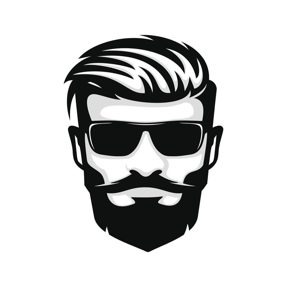 männlich Gesicht Logo Design Vektor