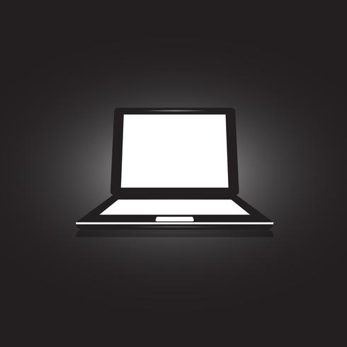 Laptop-Ikonenillustration auf ungewöhnlichem Hintergrund vektor