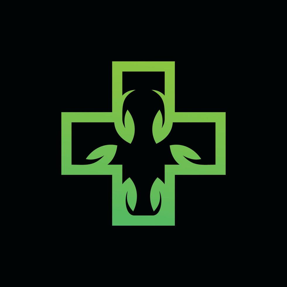 medicinsk vård tecken blad natur kreativ logotyp vektor