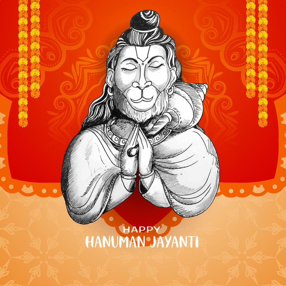 Lycklig hanuman jayanti festival firande bakgrund design vektor