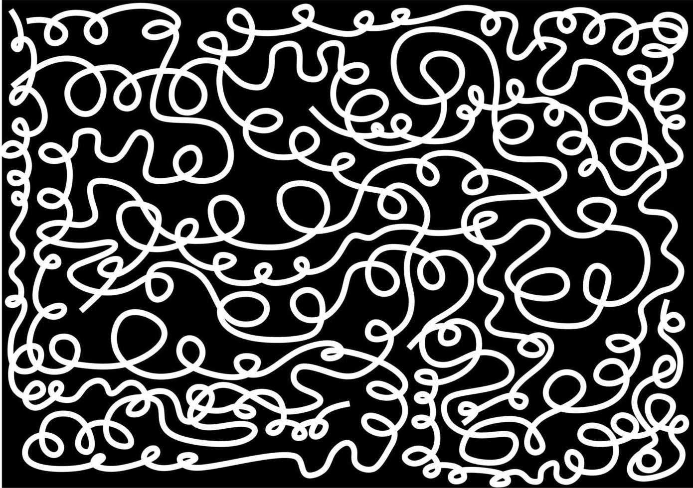 roligt svart och vit klottrar linje klotter mönster. kreativ abstrakt teckning bakgrund för barn. vektor