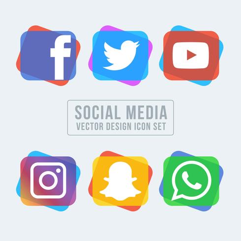 Samling av sociala medier ikoner vektor