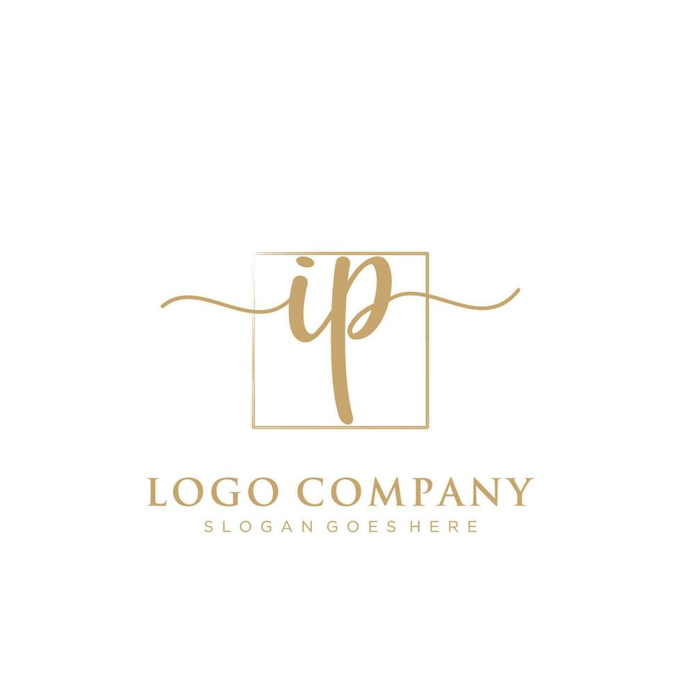 Initiale ip feminin Logo Sammlungen Vorlage. Handschrift Logo von Initiale Unterschrift, Hochzeit, Mode, Schmuck, Boutique, Blumen- und botanisch mit kreativ Vorlage zum irgendein Unternehmen oder Geschäft. vektor