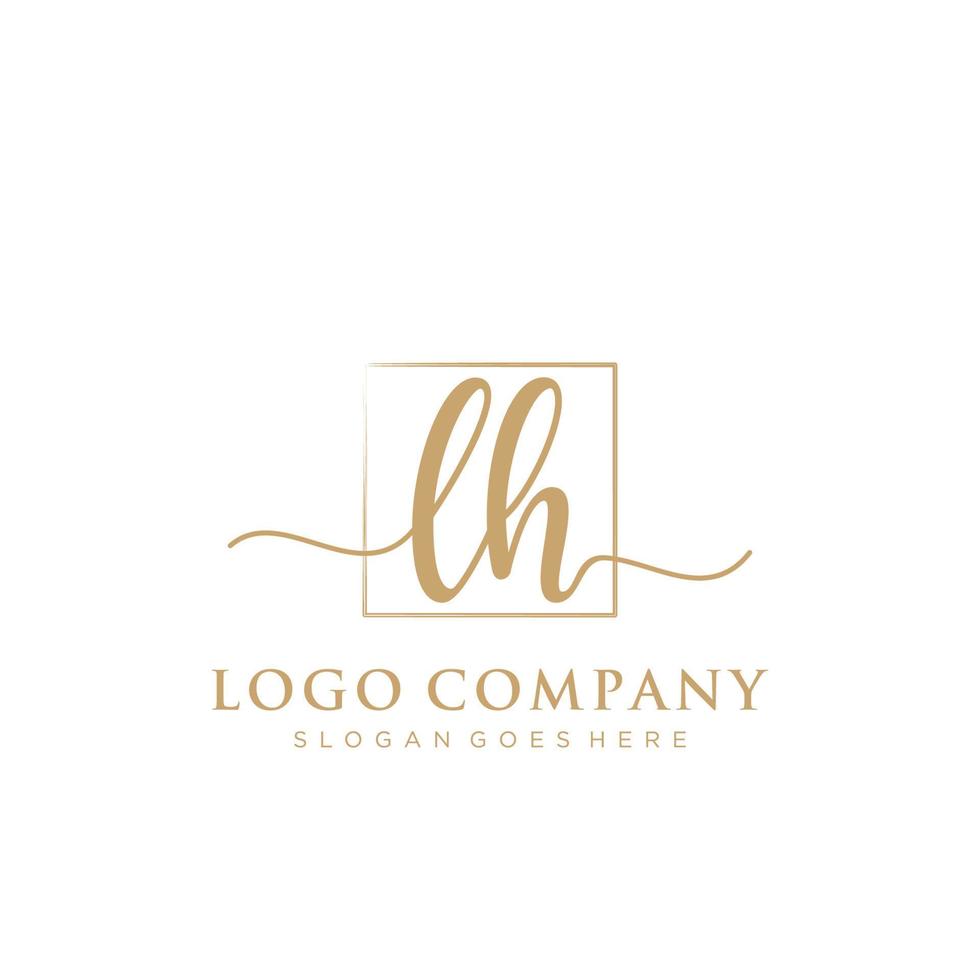 Initiale lh feminin Logo Sammlungen Vorlage. Handschrift Logo von Initiale Unterschrift, Hochzeit, Mode, Schmuck, Boutique, Blumen- und botanisch mit kreativ Vorlage zum irgendein Unternehmen oder Geschäft. vektor