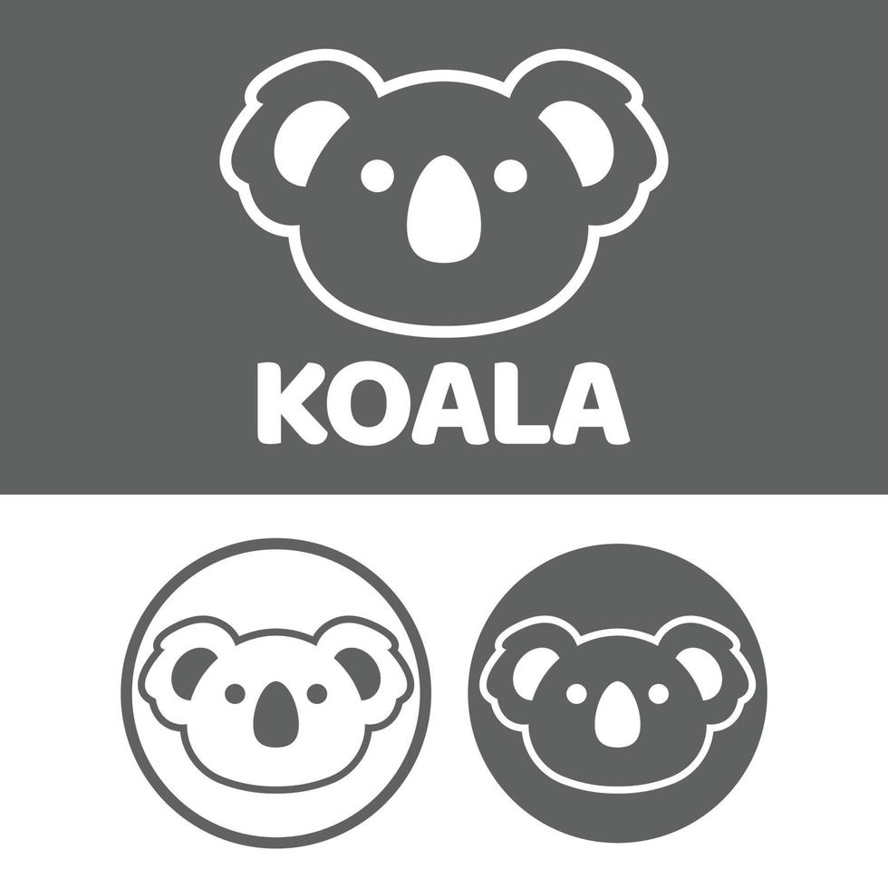 söt söt huvud koala maskot tecknad serie logotyp design ikon illustration karaktär vektor konst. för varje kategori av företag, företag, varumärke tycka om sällskapsdjur affär, produkt, märka, team, bricka, märka