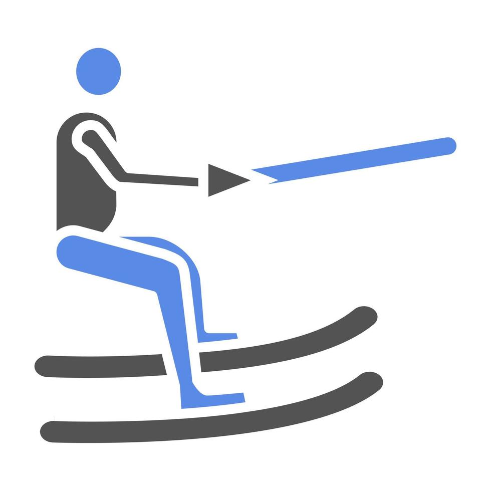 barfuß Skifahren Vektor Symbol Stil