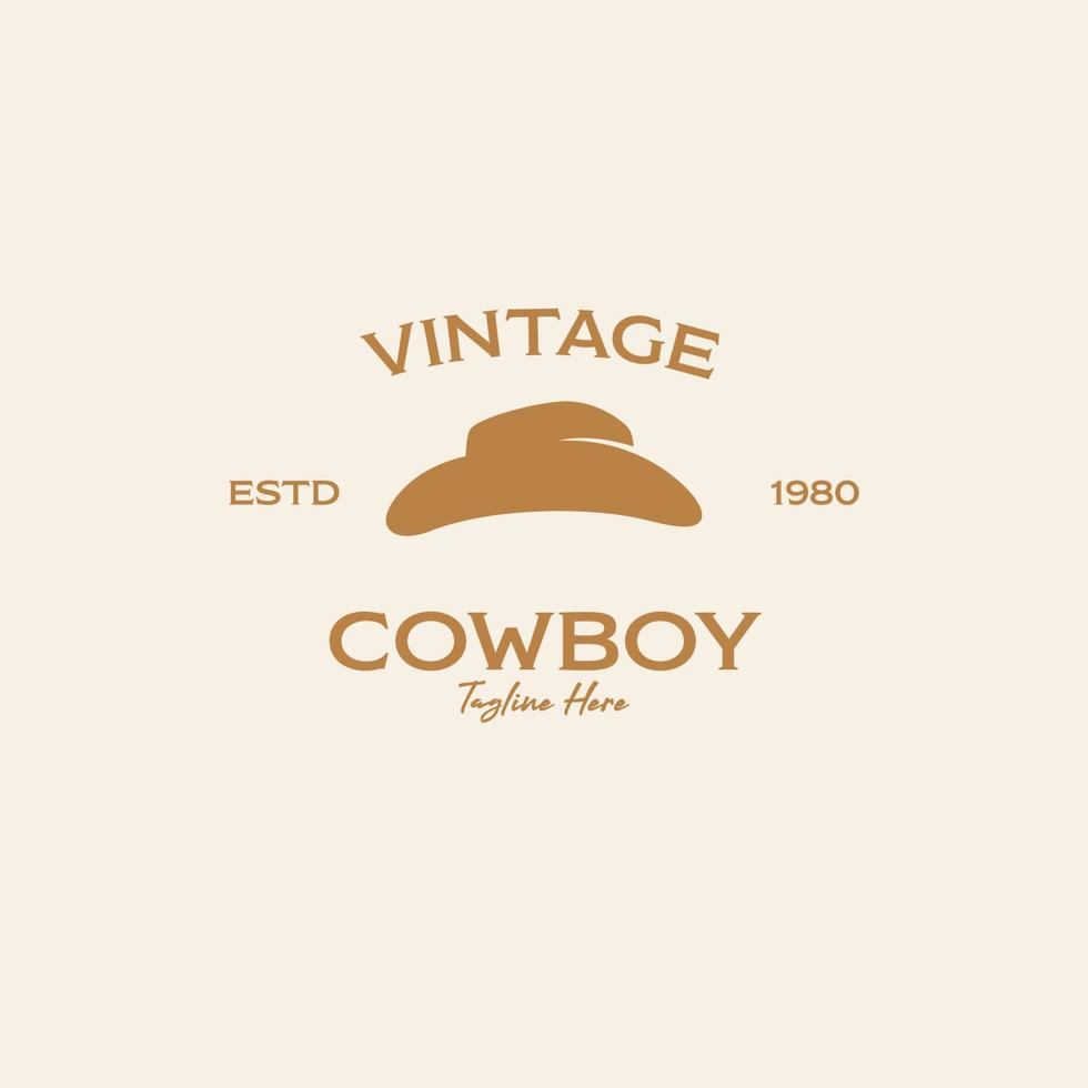 Vektor Cowboy Hut Logo Design Konzept Illustration Vorlage Idee