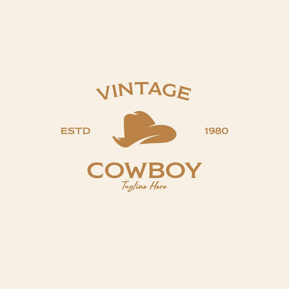 Vektor Cowboy Hut Logo Design Konzept Illustration Vorlage Idee