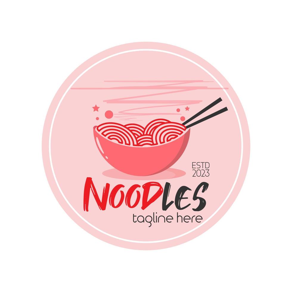 spaghetti eller Ramen logotyp design. kinesisk restaurang logotyper vektor. kinesiska, koreanska och japansk mat vektor