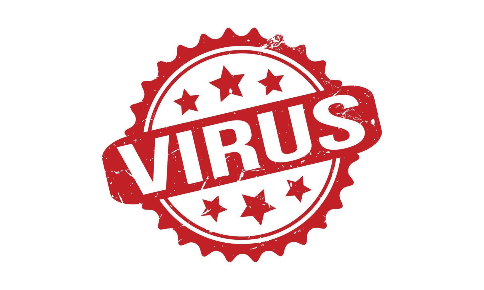 Virus Gummi Briefmarke. rot Virus Gummi Grunge Briefmarke Siegel Vektor Illustration