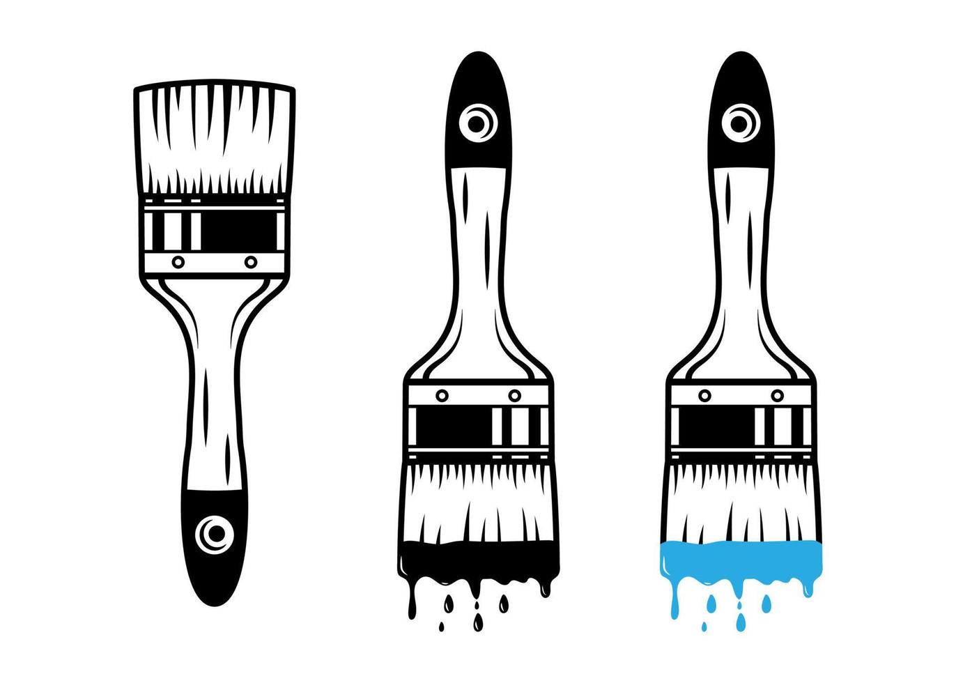 paintbrush ikon logotyp. svart och vit målning hand dragen illustration platt design. vektor