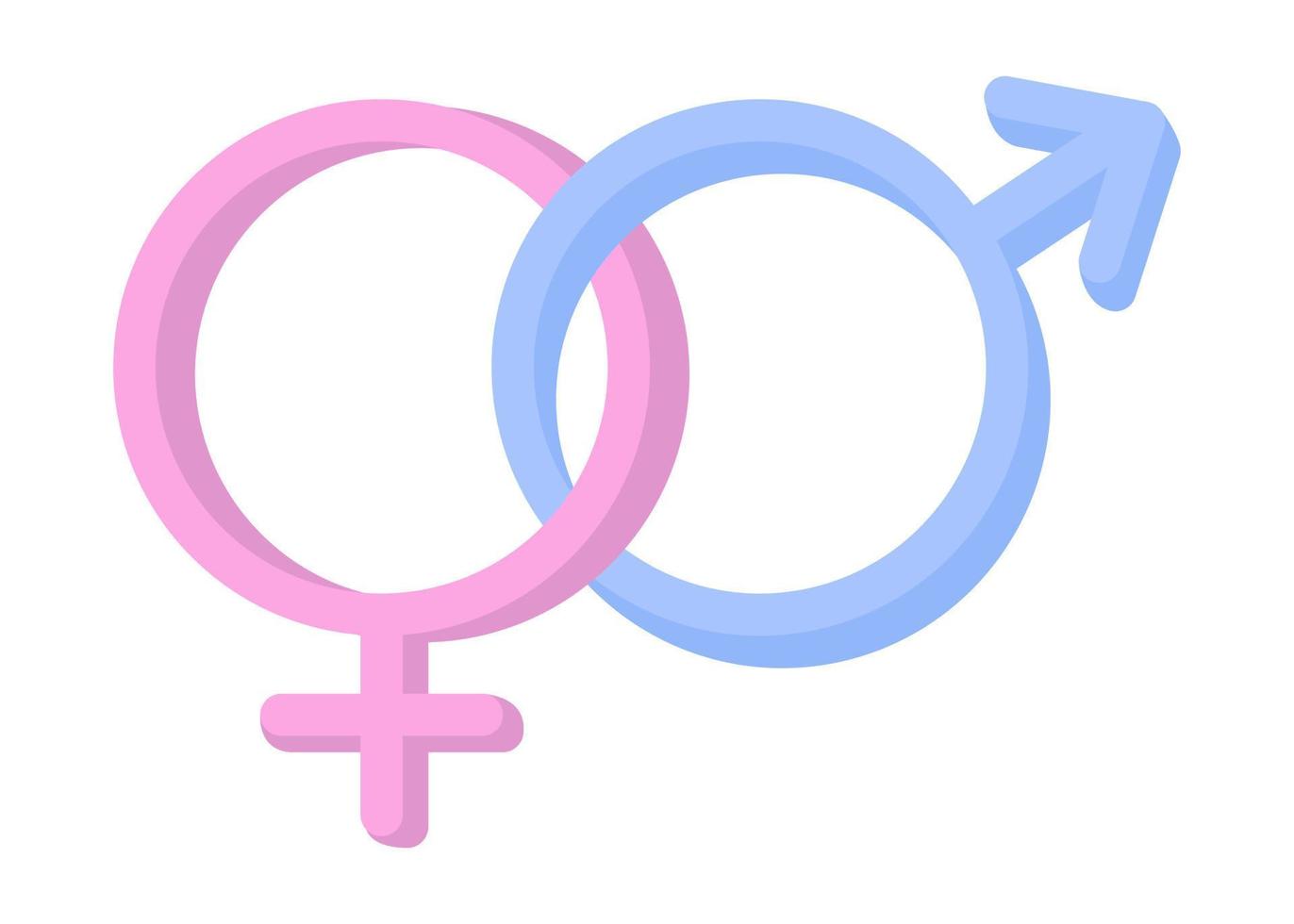 män och kvinnor sexualitet symbol vektor. mänsklig rättigheter kön jämlikhet illustration platt design vektor