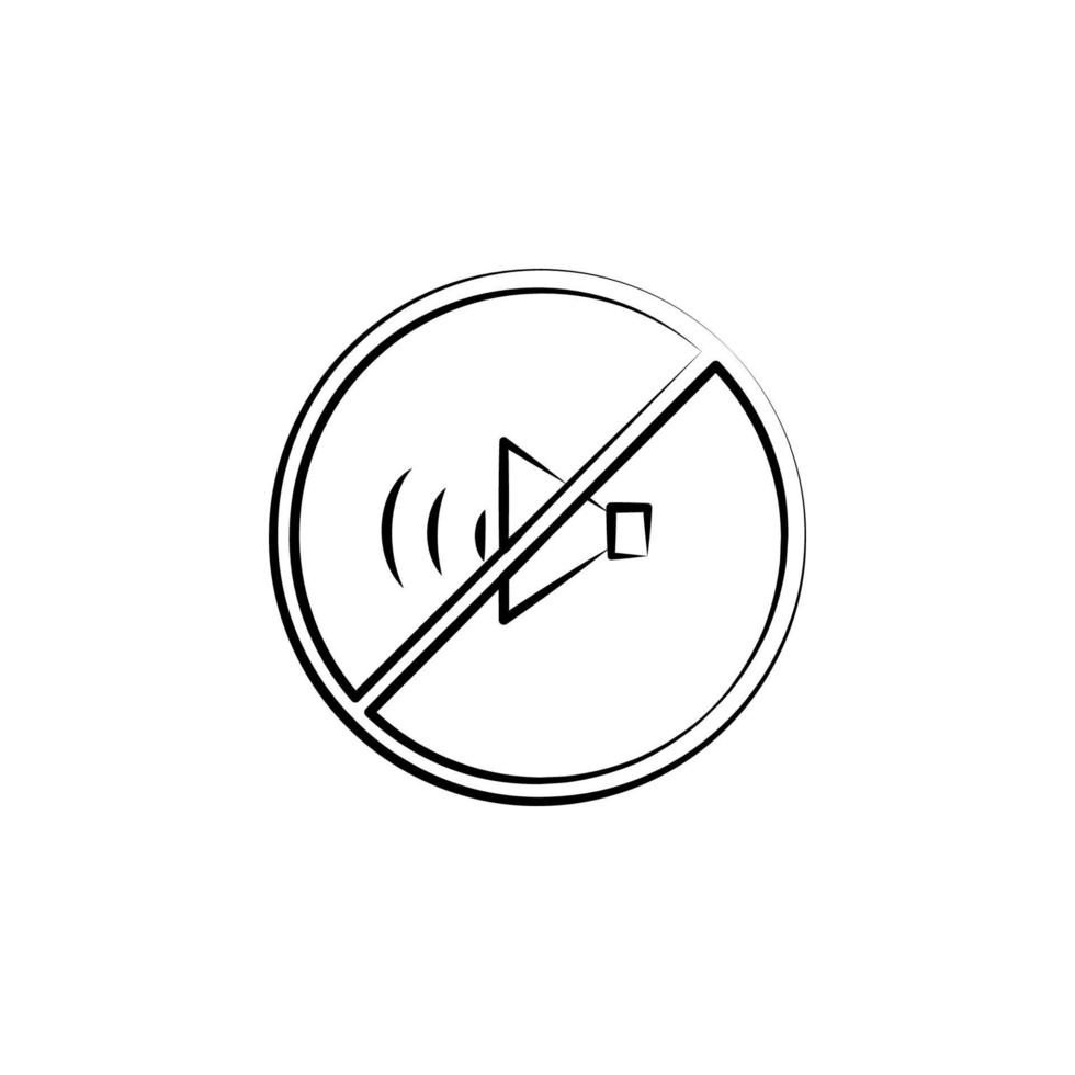 förbjuden ljud, Nej ljud begrepp linje vektor ikon