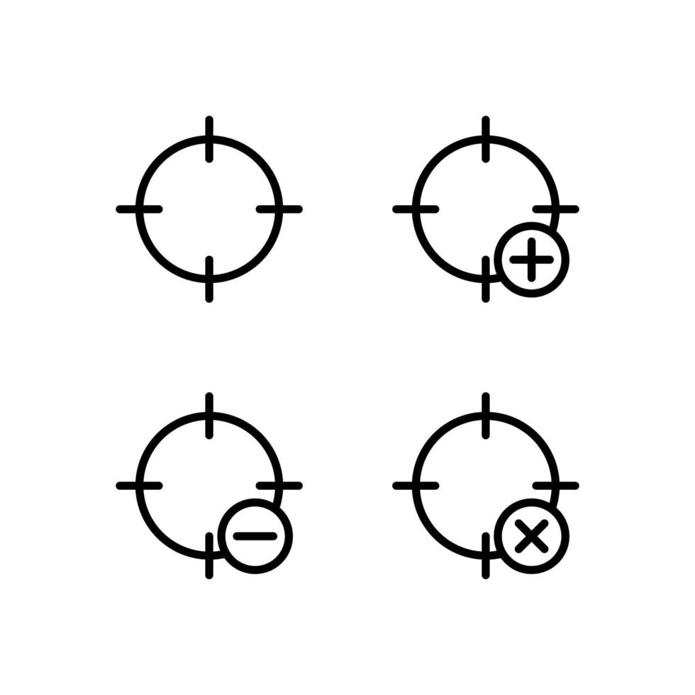 Ziel, Plus, entfernen, Minus Zeichen Vektor Symbol