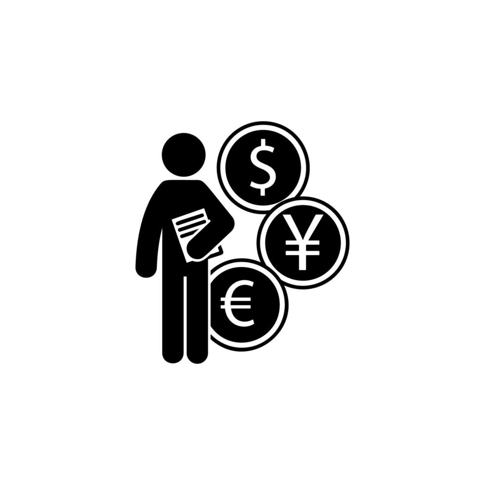 Mann mit Finanzen Grad Vektor Symbol