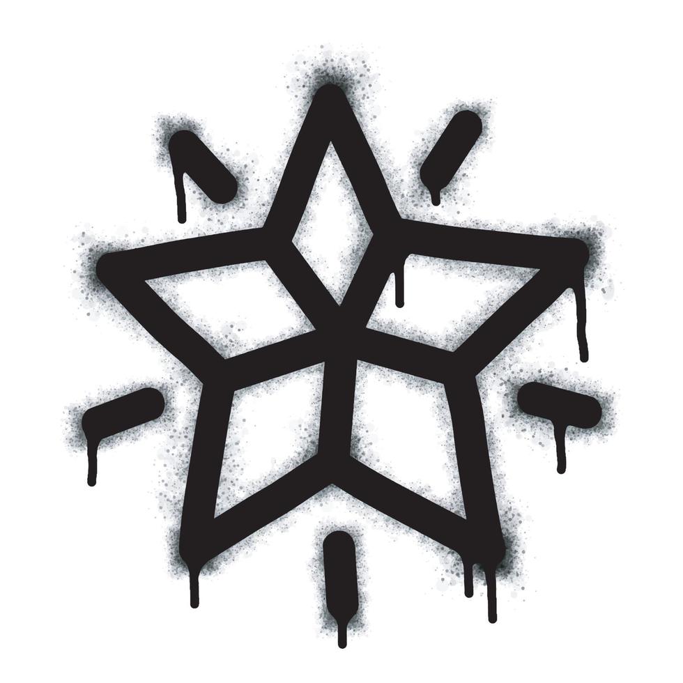 sprühlackiertes Graffiti-Sternsymbol isoliert auf weißem Hintergrund. Vektor-Illustration. vektor