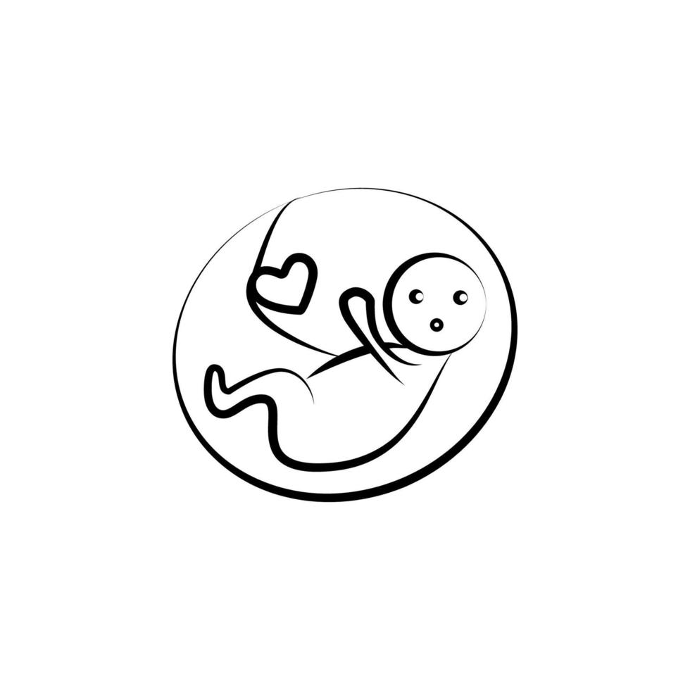 gravid kärlek bebis begrepp linje vektor ikon